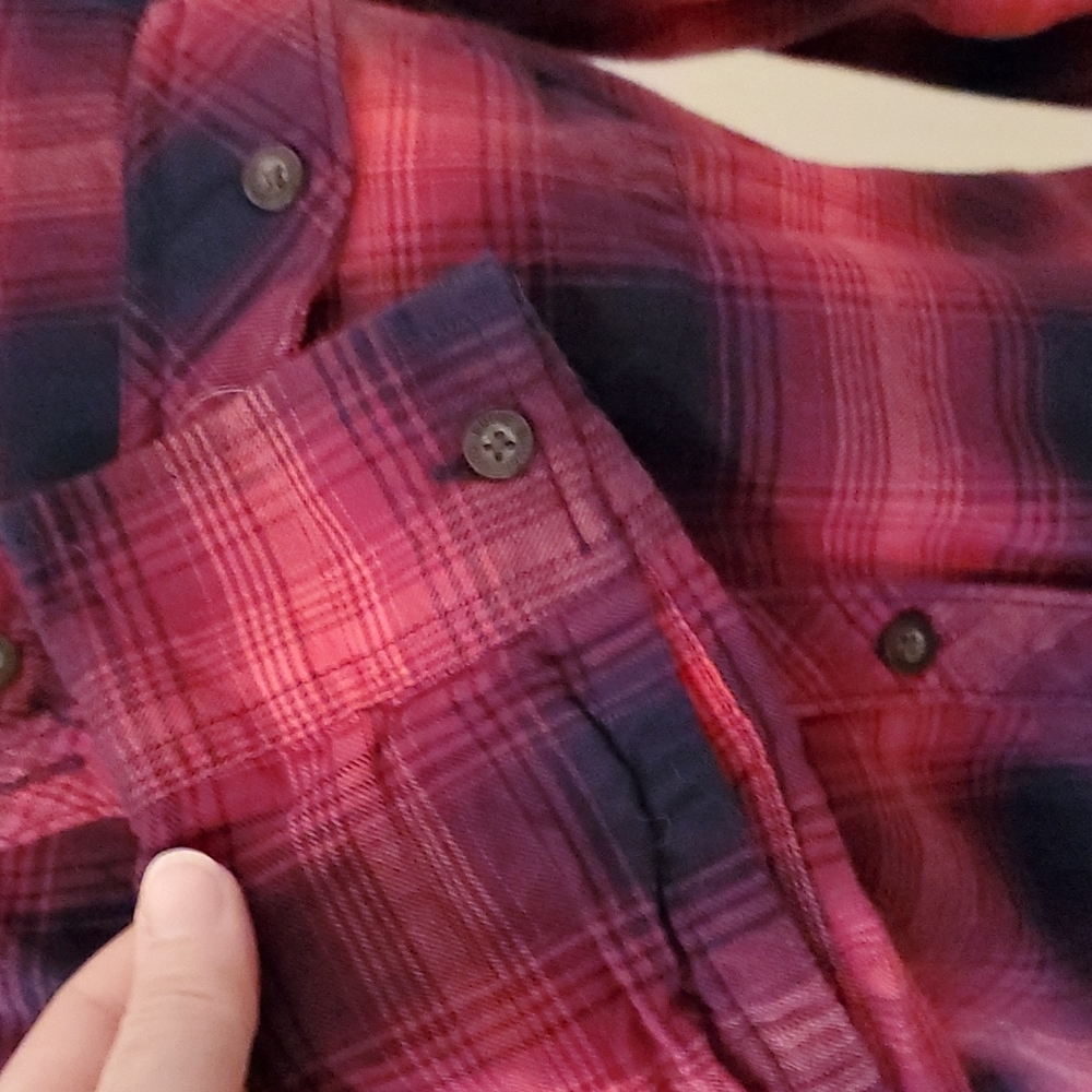 Eddie Bauer pink flannel button down - Picture 3 of 7